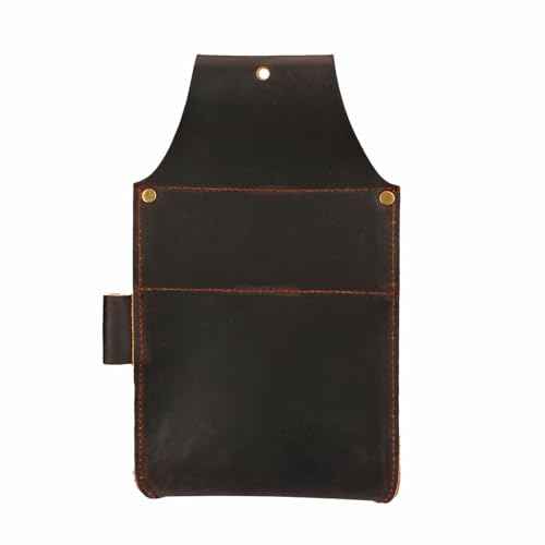 Tourbon Leather Carpenter's Belt Pouch with Phone and Tape Measure Holder Electrician Large Pocket Holster Loop for Belts Multipurpose Tools Bag