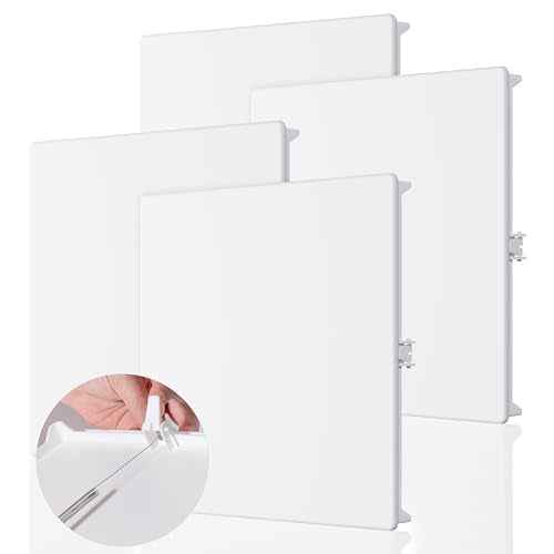 Morvat Spring Access Panel 12x12 Inch for Ceiling & Drywall, Heavy-Duty Durable ABS Plastic & Easy Install Access Box, Wall Hole Cover Plate for Plumbing & Electrical Cables & Wiring, White, 4 Pack