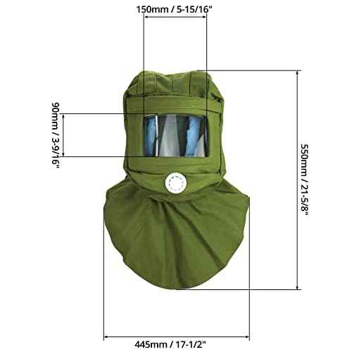QWORK Sand Blasting Hood Cap, Shawl Cap Sandblasting Mask Anti Dust/Wind Sandblasting Tool Mask