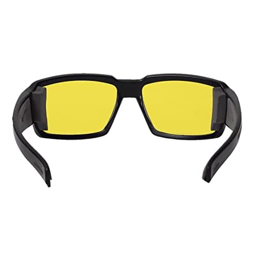 BOMBER Safety Glasses with Yellow Lens for Men Women, z87 Safety Compliant, Matte Black Frame with Non-Slip Gray Foam Lining, Safety Glasses for Outdoor,Shooting Glasses, Safety Glasses
