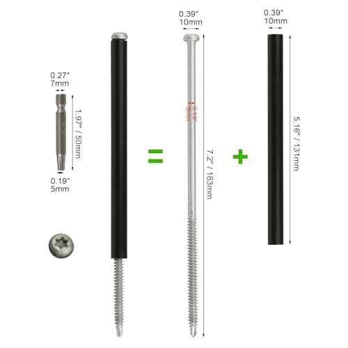 10-Pack Gutter Screws 7-Inch with Black Ferrule - Rust-Resistant Coated for Secure Gutter Installation & Repair