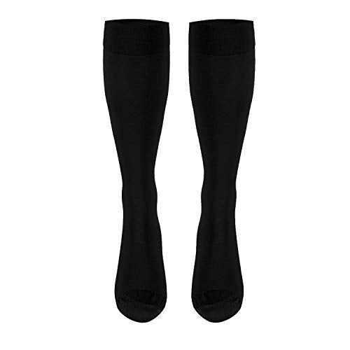 Truform 20-30 mmHg Medical Compression Stockings, Aloe Infused Microfiber, Knee High, Closed Toe, Black, 2X-Large