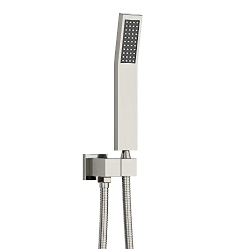 Brushed Nickel Solid Brass Shower Wand High Pressure Handheld Shower Head Detachable with 59inch Stainless Steel Shower Hose and Adjustable Bracket Set