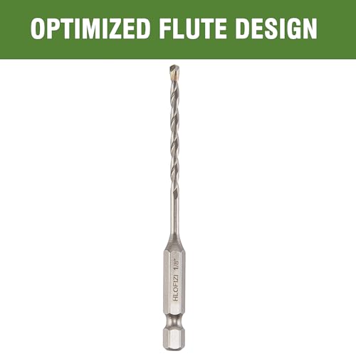 1/8" x 3-1/2" Masonry Drill Bits 1/8 inch Concrete Drill Bits Carbide Tipped for Cement, Brick, Stone, 3 Pack, Hex Shank