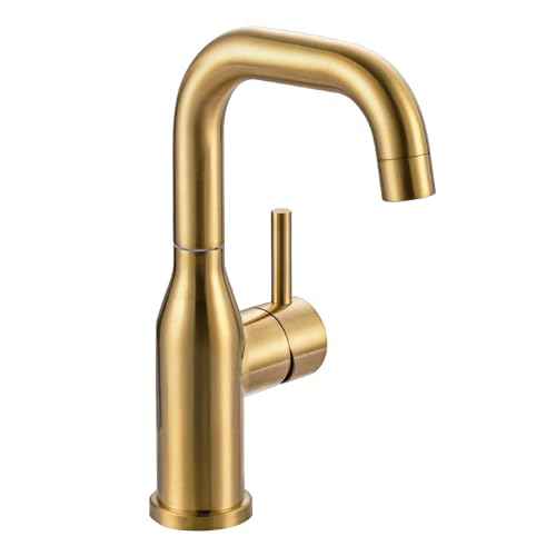 Bar Sink Faucet Single Hole: ARCORA Brushed Gold Wet Bar Faucets - Prep Sink Faucet 360 Swivel - Small Kitchen Bathroom Faucet with cUPC Supply Lines
