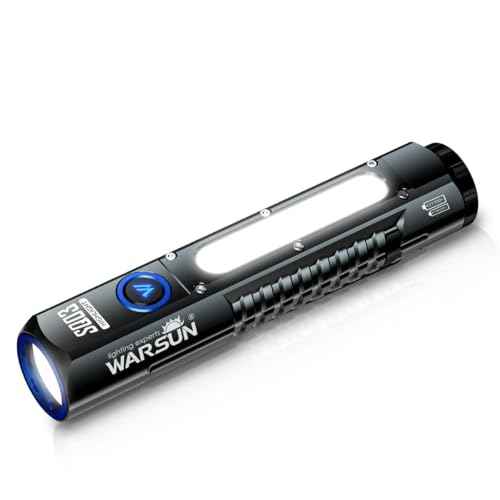 WARSUN SQ03 EDC Pocket Flashlight - Rechargeable 1000 Lumen LED Flashlight with Clip, Magnetic Base, Type-C Charging, Waterproof Aluminum Alloy Body for Camping, Hiking, Night Walks, Home Use