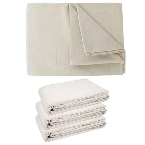 Premium Cotton Canvas Drop Cloth - 8 oz, 4x5 ft - Perfect for Painting, Furniture & Floor Protection (4x5)