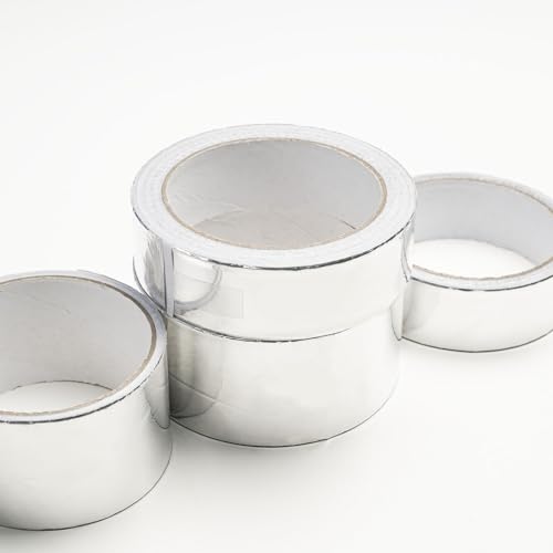 1 Pack Silver Aluminum Tape, Foil Tape, 2 inch (50mm) x 32 Feet (10 Meter), 3.9mil (0.1mm), Heavy Duty Duct Tape for Heat Insulation, HVAC, Dryer Vents, Wrap Pipe, Repair Ducting