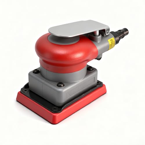 Pneumatic Sander Air Orbital Sander, Solid Alloy Steel Air Squares Sanding Machine 3 * 4 In 10000rpm Pneumatic Sander, Sanding Grinding Polishing Sander for Wood Metal Car Beauty