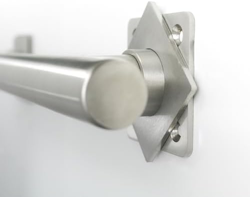 12-inch Coronado Designer Straight Bathroom Shower Grab Bar with Decorative Square Flanges, Satin