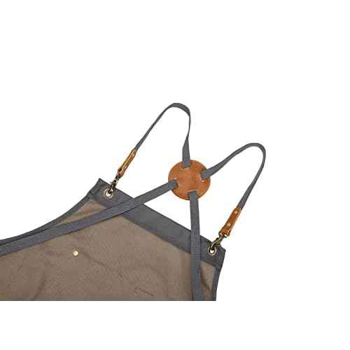 Waxed Canvas Tool Apron for Men and Women - Durable, Adjustable for Woodworkers, Mechanics, Blacksmiths, Carpenters