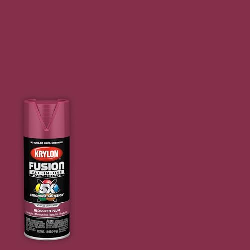 Krylon Fusion All-In-One, Gloss, Red Plum, 12 oz