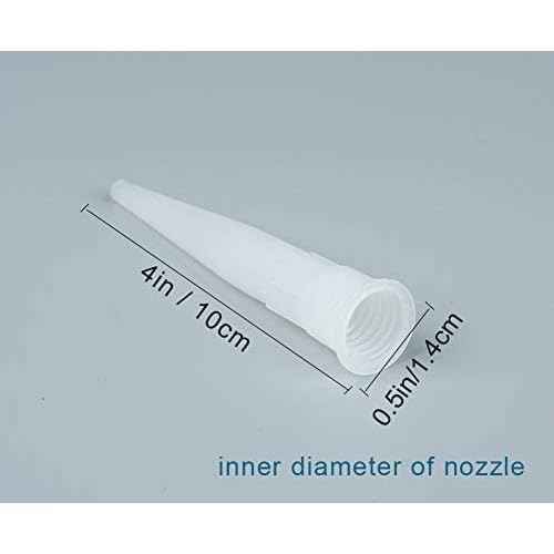40pcs Plastic Caulking Gun extender Caulk Nozzle Tip Tool for Sausage Caulking Gun, Caulk Nozzles Applicator, Easy To Use, White