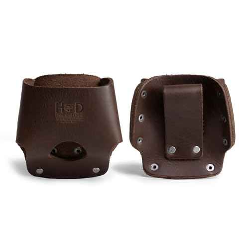 Hide & Drink, Large Tape Measure Holder, Tool Holster w/Easy Belt Loop for Handymen, Carpenters, Electricians, Durable Hammer Pouch, Full Grain Leather, Handmade