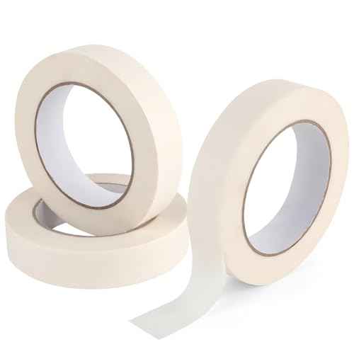164 Yards Total Freezer Tape 3 Rolls,0.79 Inch Wide Writable Surface,Easy Tear,Low Temperature Resistant,Residue Free Removal,White Tape for Food Containers,Freezers, Refrigerators