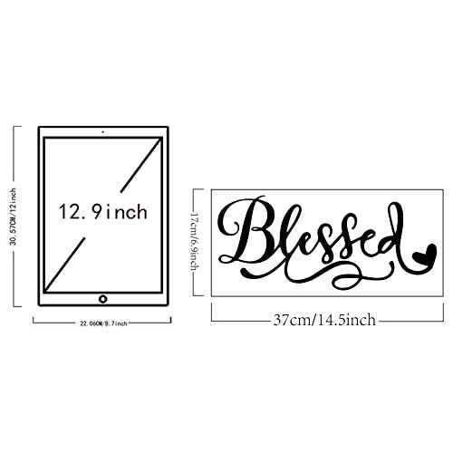 SUPERDANT Blessed Wall Sticker Art Word Blessed Wall Decals Home Vinyl Decal Saying PVC Wallpaper Decal Prayer Sticker for Bedroom Living Room Dining Room Decoration 14.5x6.7in