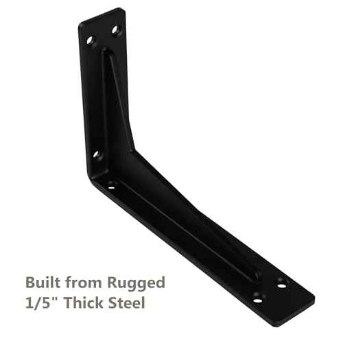 6-Pack 10 Inch Heavy Duty Shelf Brackets, Premium Metal Wall Bracket for Mantel, Countertop Support, Garage Storage Shelves | Floating Shelf Hardware | High Strength Corner Brace