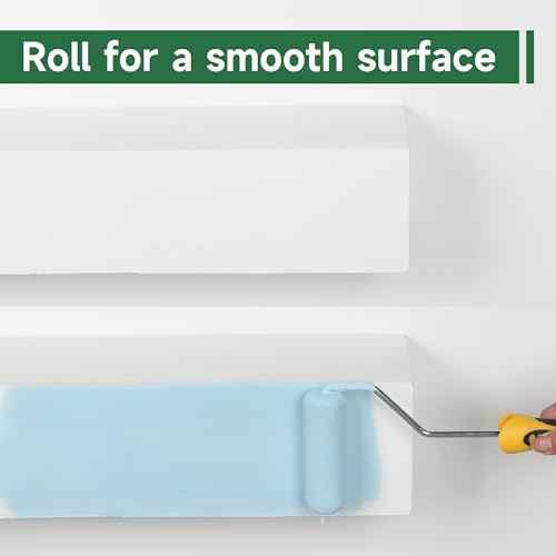 VOOMEY Mini Paint Roller,Small Paint Roller,4-Inch Foam Paint Roller with Foam-Covered Ends,10 Pack 4 Inch Small Paint Roller Covers,Roller Paint for Painting Walls,Cabinets,Corner,Cupboards,Doors