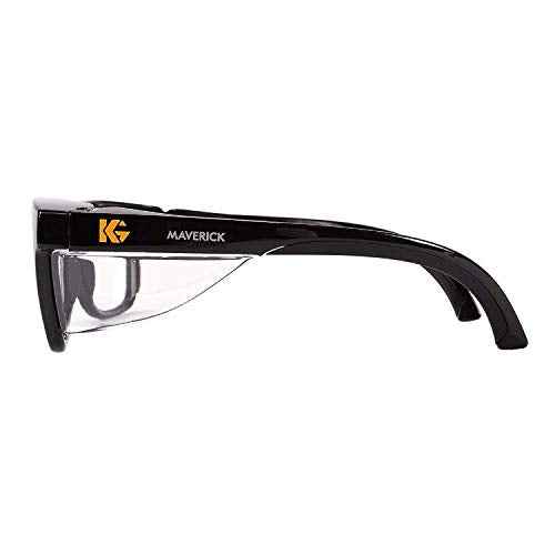 KleenGuard¢â V30 Maverick Eye Protection (49309), with KleenVision¢â Anti-Fog Coating, Clear Lenses, Black Frame