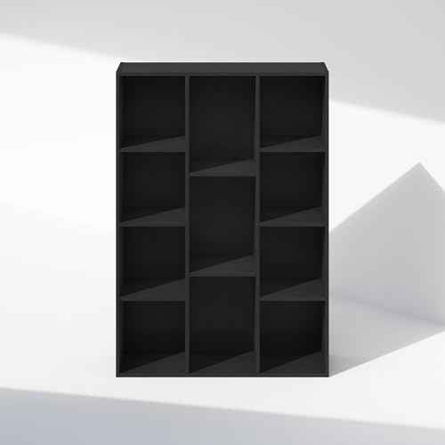Furinno Reed Closet Organizers and Storage, 11-Cube Closet Organizer, Open Shelf Closet Storage, for Wardrobe, Bedroom, Living Room, Blackwood