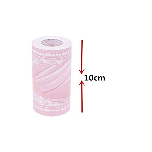 Self Adhesive Pink Bowknot PVC Border Peel and Stick Wall Borders for Kitchen Bedroom Living Room Home Decor Sticker 3.94 inch X 32.8 ft