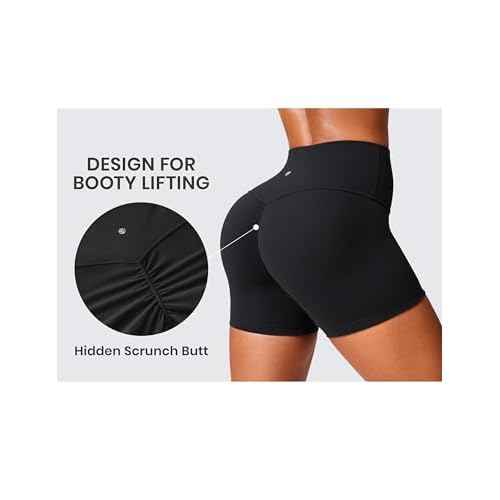 CRZ YOGA Secretsculpt Womens Butterlift High Waist Scrunch Butt Biker Shorts 4 Inches - No Front Seam Workout Gym Booty