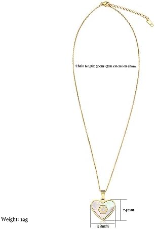 Medical Alert Necklace for Women Shell & Gold-Tone Stainless Steel Emergency ID Tag Pendant Necklace for Girls Custom Engraved Medical Alert Jewelry
