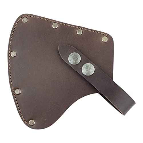 Camper Axe Head Sheath, Protector Case, Hatchet Blade Safety Sleeve, Camping Accessories, Lumberjack Outdoors Essentials, Full Grain Leather, Handmade, Bourbon Brown