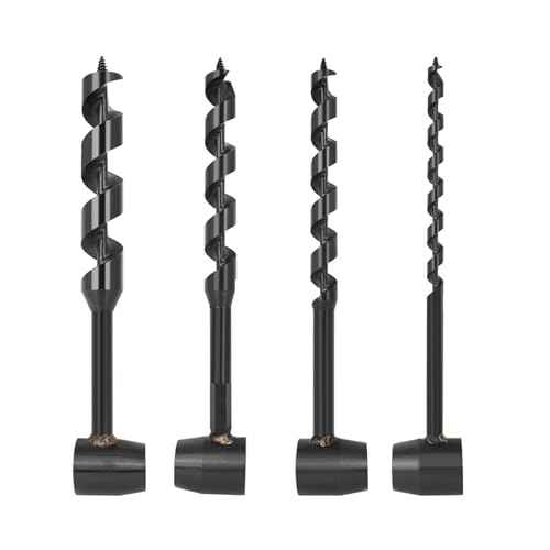 4 Pcs Hand Auger Wood Drill,Bushcraft Hand Auger Wrench Scotch Eye Wood Auger Survival Settlers Wrench Tool Bushcraft Gear for Camping,Outdoor,Hiking,Woodworking