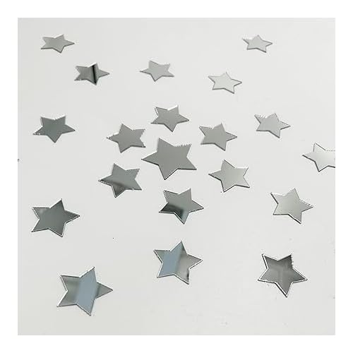 20Pcs Silver Stars Acrylic Mirror Wall Stickers 3 Sizes Stars Stickers with Adhesive Art Decal 3D Wall Decorations for Women and Man Bedroom Home DIY Decor Stickers