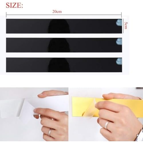 20 Pcs Mirror Wall Stickers Striped Design Mirror Art Tile Decal DIY Self Adhesive Wall Line Border Decals Removable Acrylic Mirror Sheets Wall Sticker Wall Stickers for Home Decor 5 * 20cm(ZS283)