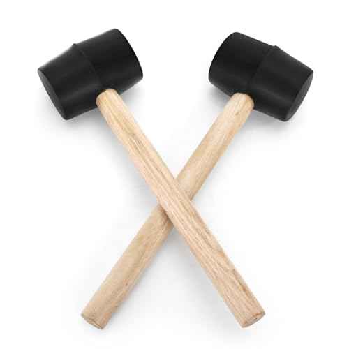 Peohud 12 Pack Rubber Mallet, 7 Oz Small Rubber Hammer with Wood Handle for Flooring, Camping, Tent Stakes, Woodworking, DIY Jewelry, Soft Blow Tasks without Damage