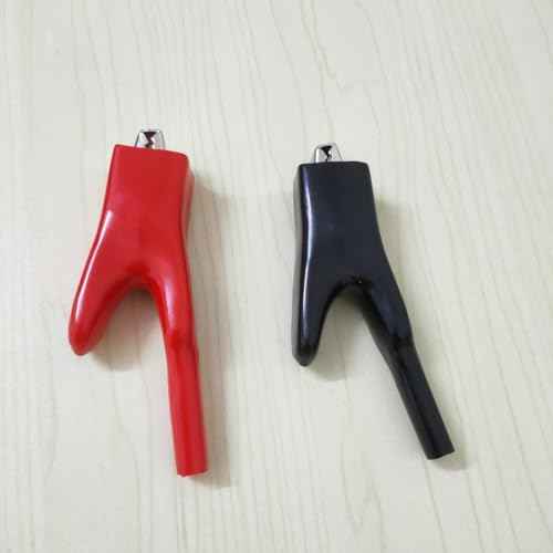 Insulated Alligator Clips 50A Heavy-Duty Alligator Clamps Battery Crocodile Clips Electrical Test Clamps Battery Charger Clamp,Alligator Clips(1Pcs Black+1Pcs Red)