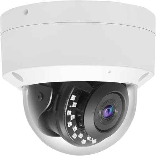 Real HD 5MP Vandal PoE IP Camera Outdoor, 2.8mm Wide Angle, H.265, 65ft IP67 Waterproof, Must Work with a NVR, Does not Work by Itself.