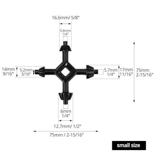 QWORK 2pcs 4-in-1 Drill Chuck Key Set, Hand Drill Chuck Wrench for Tighten Drills Chuck, Size Compatibility 3/8, 1/2, 3/4, 1 Inch, (L+S)