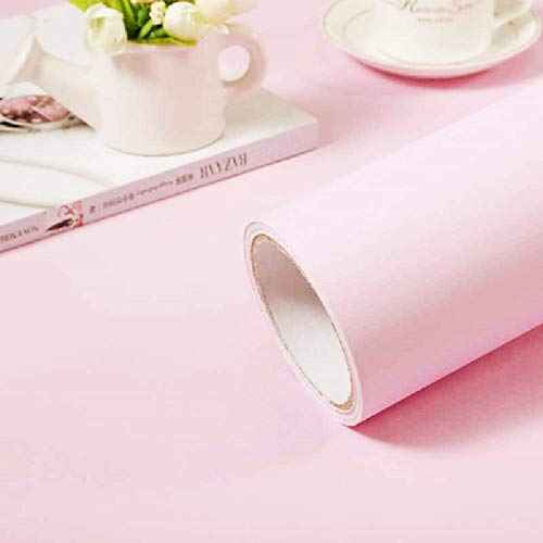 practicalWs Pink Self-Adhesive Wallpaper Film Stick Paper Easy to Apply Peel and Stick Wallpaper Shelf Liner Table and Door Reform Wall Paper