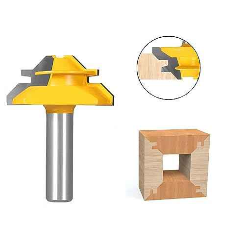 45 Degree Lock Miter Router Bit 3-Piece Set, for 31/64", 3/4"£¬1"£¬Cutting Height, 1/2 Inch Shank.Woodworking Tools Joint Router Bits 3PCS 1/2 Shank)