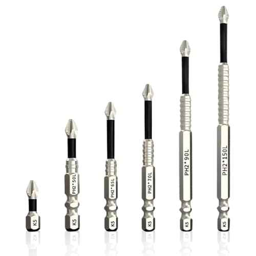 6 Pack High Magnetic Screwdriver Drill Bit Set, k5 Anti Slip bit, Electric Precision Screwdriver Set, 25 50 65 70 90 150mm