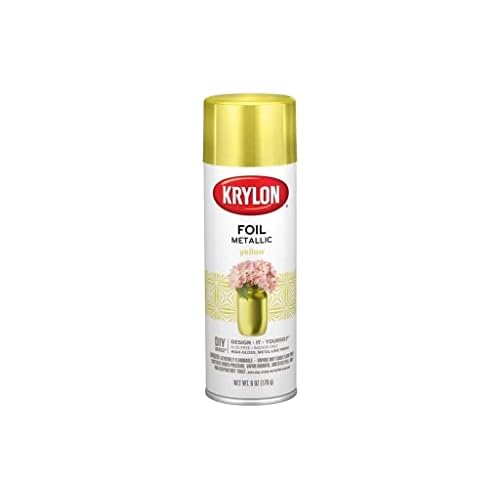 Krylon K01084000 Premium Foil Metallic Spray Paint, Yellow, 8 Oz