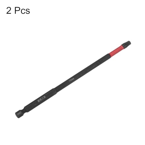 HARFINGTON 2pcs Impact Tough Torx Drill Bit T27 6" Length 1/4" Hex Shank S2 Steel Magnetic Insert Star 6 Point Head Screwdriver Bits
