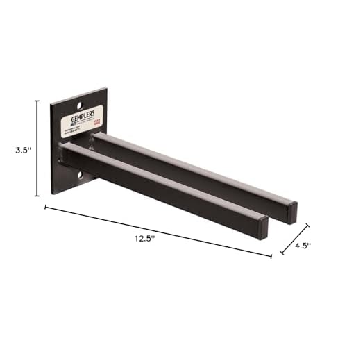 Gempler's Original Tool Rack for Shovels, Spades, Rakes, and Brooms, Steel, 12 in L x 1-1/2 in W x 4-1/2 in H (Black)