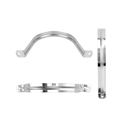 QWORK 4" Rigid Pipe Strap Clamp, 10 Pack Strap-U Bracket Tube Clip, Heavy Duty Stainless Steel Two Hole Strap, Widened Tube Strap Tension Clip Assortment Kit