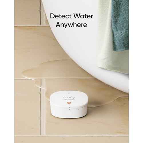 eufy Security Water and Freeze Sensor with Remote Alerts, IP65 Waterproof, 2-Year Battery Life, HomeBase Required, Compatible with HomeBase 2 and 3, Optional 24/7 Protection Service, App Control