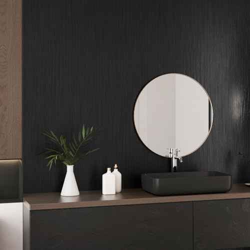 Black Stainless Steel Wallpaper Peel and Stick Backsplash Refrigerator Wrap Metallic Black Contact Paper for Cabinets Countertops Modern Furniture Upgrade Brushed Wallpaper Removable Film 15.75"¡¿78"