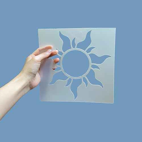 5Pieces Sun Stencils for Painting on Wood Wall Reusable Boho Sun Stencils for Crafts Canvas Furniture Wall Drawing Card Making Pattern Decor