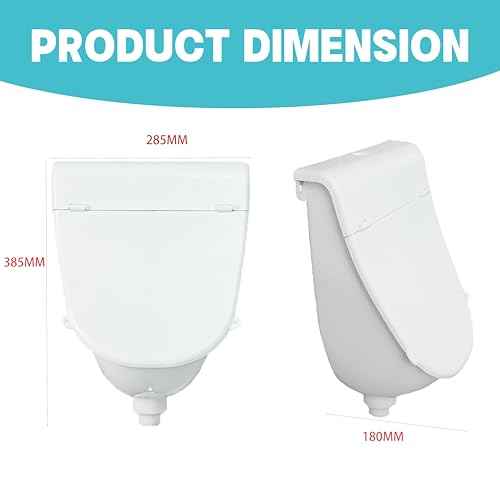 Wall Mounted Commercial Urinal With Hinged Cover Bathroom Washout Urinal for Men Plastic Urinals for Men Waterless Urinal Garage Urinal Urine Diverter Outdoor Urinal For Home Shed Backyard RV (white)