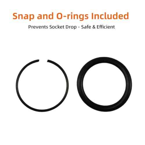 1-Inch Drive 33mm Extra Deep Impact Socket, 8-Inch (200mm) Long, 6-Point Truck & Trailer & Tractor Wheel Nut Socket, Heat Treated Cr-V Alloy Steel, One-Piece Forged, No Torque Loss