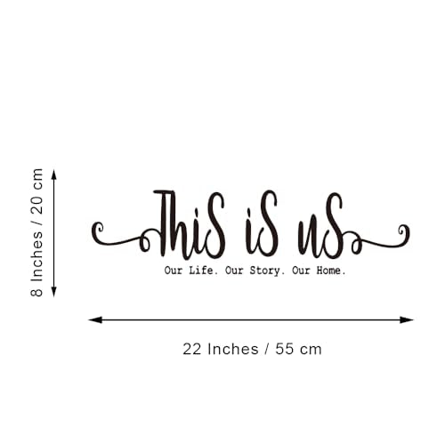 This is Us Our Life Our Story Our Home - Family Love Wall Decal Quotes Art Lettering Sayings Sticker Home D?cor Carved Pure Black Vinyl Separated Letters