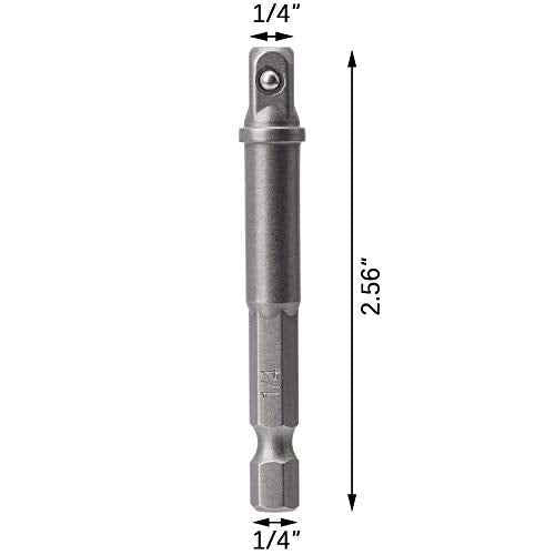 OIIKI 6 Pack 1/4 inch Square Socket Adapter Bit Set, Impact Driver Power Bits for Automotive DIY-1/4 Hex Shank