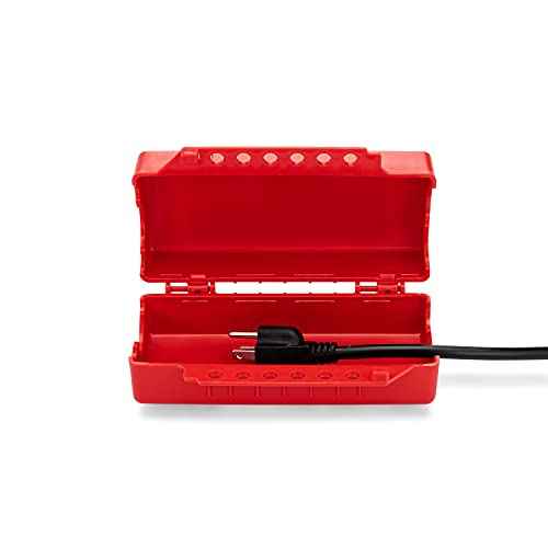 Zing Green Products 7294 USA Made Recycled Plastic Universal Forklift/Cylinder/Electrical Plug Lockout Device, 4.25 x 7.25 x 3 Inch , Red